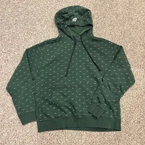 Nike Dark Green Hoodie with White Mini Swoosh Print